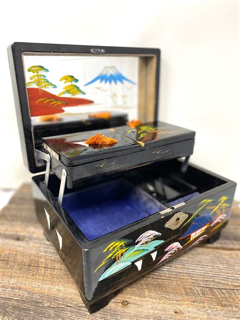 antique japanese metal jewelry box|japanese lacquered jewelry boxes.